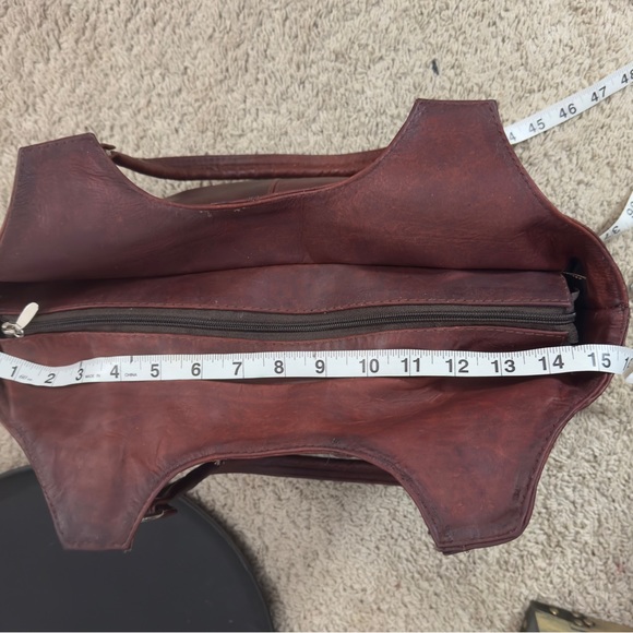 Handmade in Mexico- Red Bark Woven Leather Shoulder Bag‎ - Picture 9 of 14